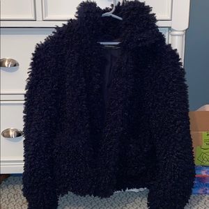 Navy Fur Jacket